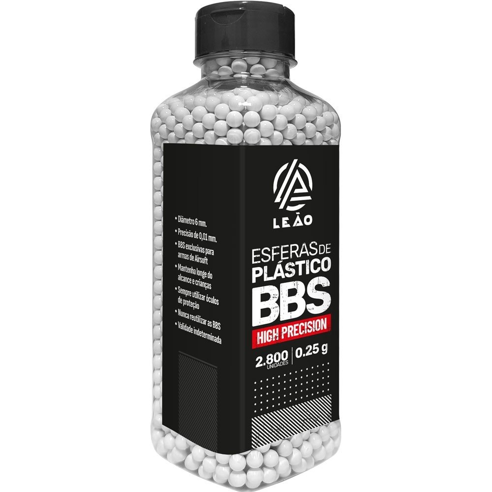 ESFERA AIRSOFT BBS LEÃO 0.25G 6MM POTE COM 2800 BOLINHAS - Imagem 2