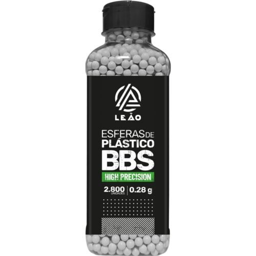 ESFERA AIRSOFT BBS LEÃO 0.28G 6MM POTE COM 2800 BOLINHAS