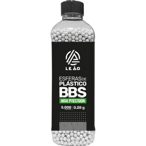 ESFERA AIRSOFT BBS LEÃO 0.28G 6MM POTE COM 5000 BOLINHAS