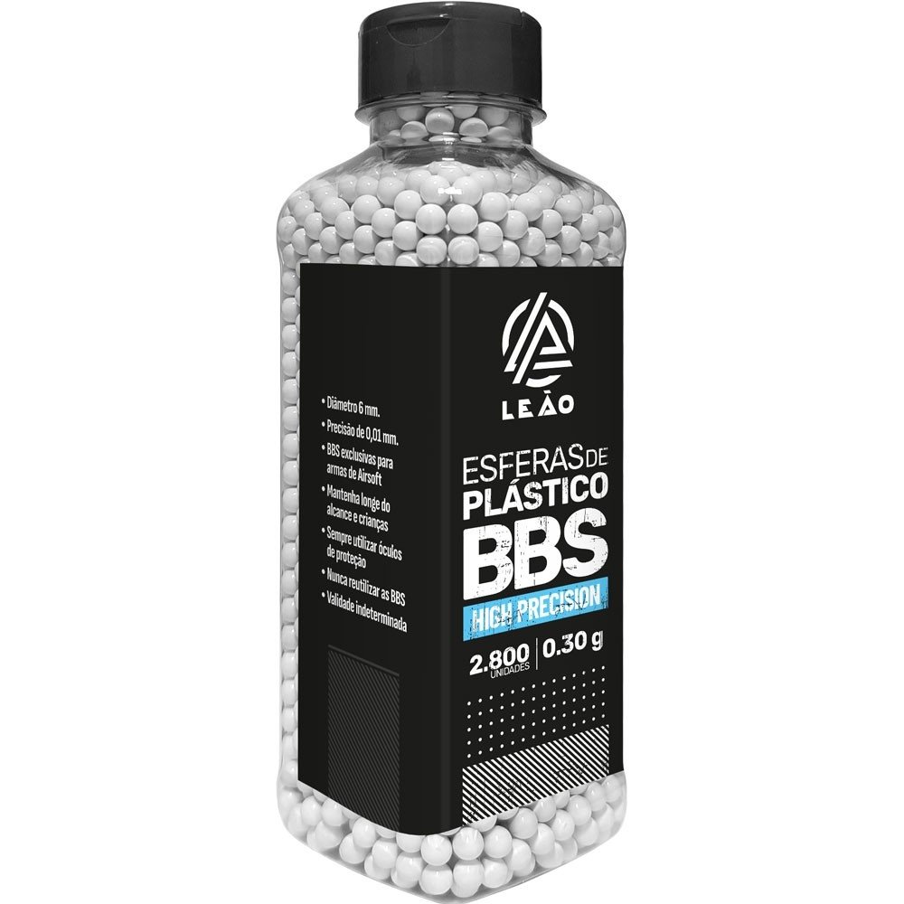 ESFERA AIRSOFT BBS LEÃO 0.30G 6MM POTE COM 2800 BOLINHAS - Imagem 2