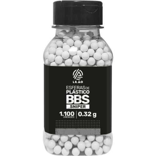 ESFERA AIRSOFT BBS LEÃO 0.36G 6MM POTE COM 1100 BOLINHAS
