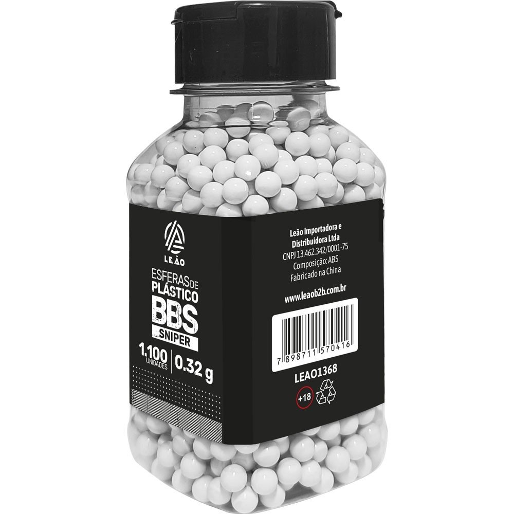 ESFERA AIRSOFT BBS LEÃO 0.32G 6MM POTE COM 1100 BOLINHAS - Imagem 3