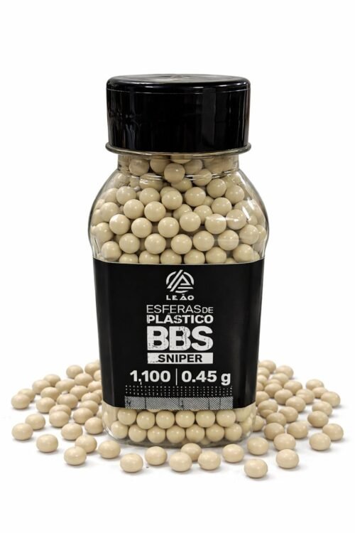 ESFERA AIRSOFT BBS LEÃO 0.45G 6MM POTE COM 1100 BOLINHAS